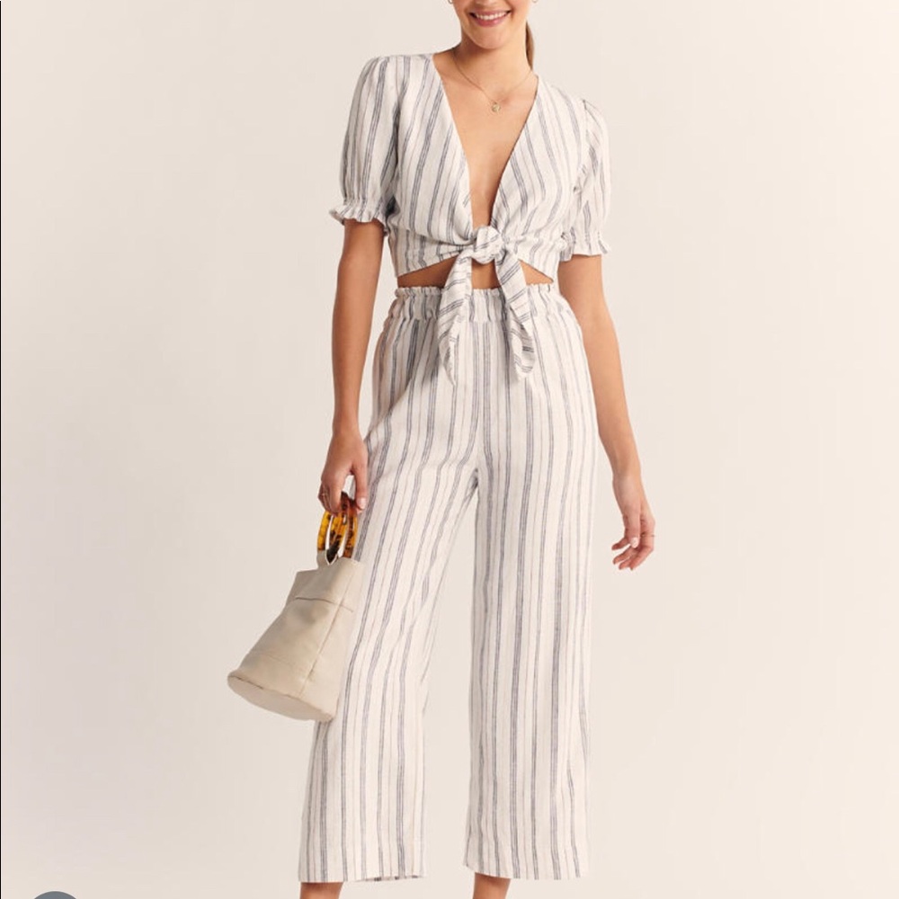Abercrombie Linen stripe pant